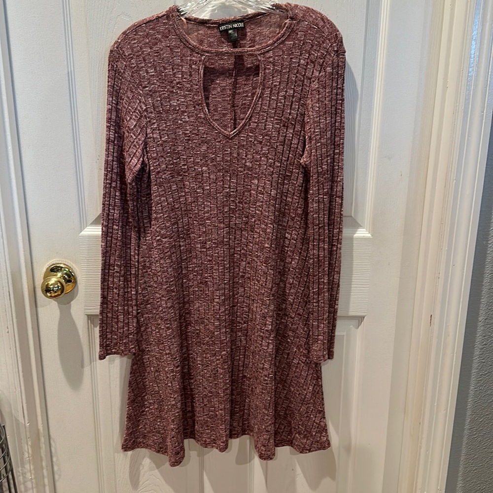 Kristin Nicole small light weight maroon fall sweater dress - long sleeved